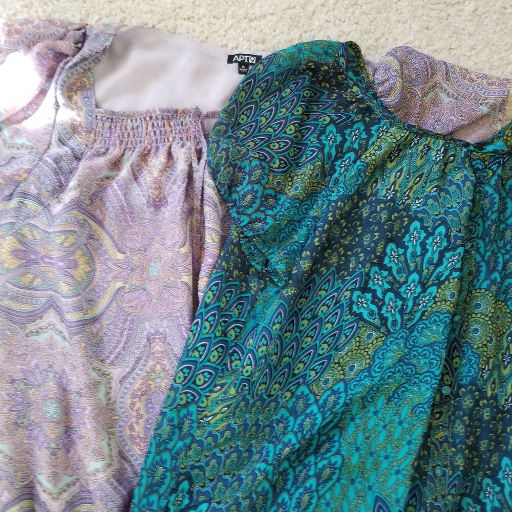 Lot of 2 Apt 9 XL Paisley blouses